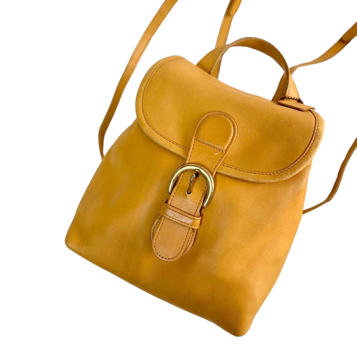 バッグ Rare Color Vintage Coach Yellow Day Pack Coach Yellow Backpack Daypack Turn Lock Vintage simple rare