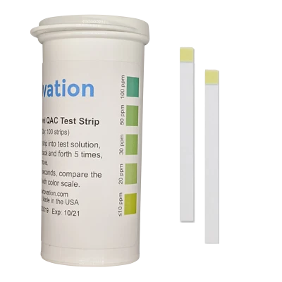 BARTOVATION Low Level Residual Quaternary Ammonium (QAC, Multi Quat) Test Strips, 0-100 ppm
