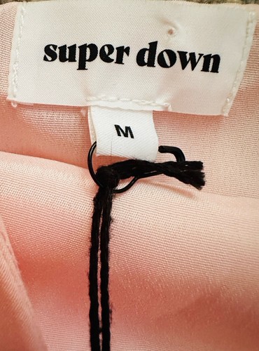 Abito da donna Super Down taglia M cinturino spaghetti rosa finto wrap mini pullover - Foto 3 di 8