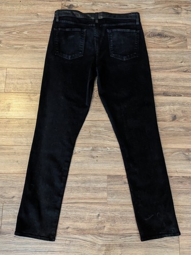 J Brand Mask Men's Black Cow Leather Accent Stretch Cotton Denim Jeans - 34x33 - Picture 14 of 16