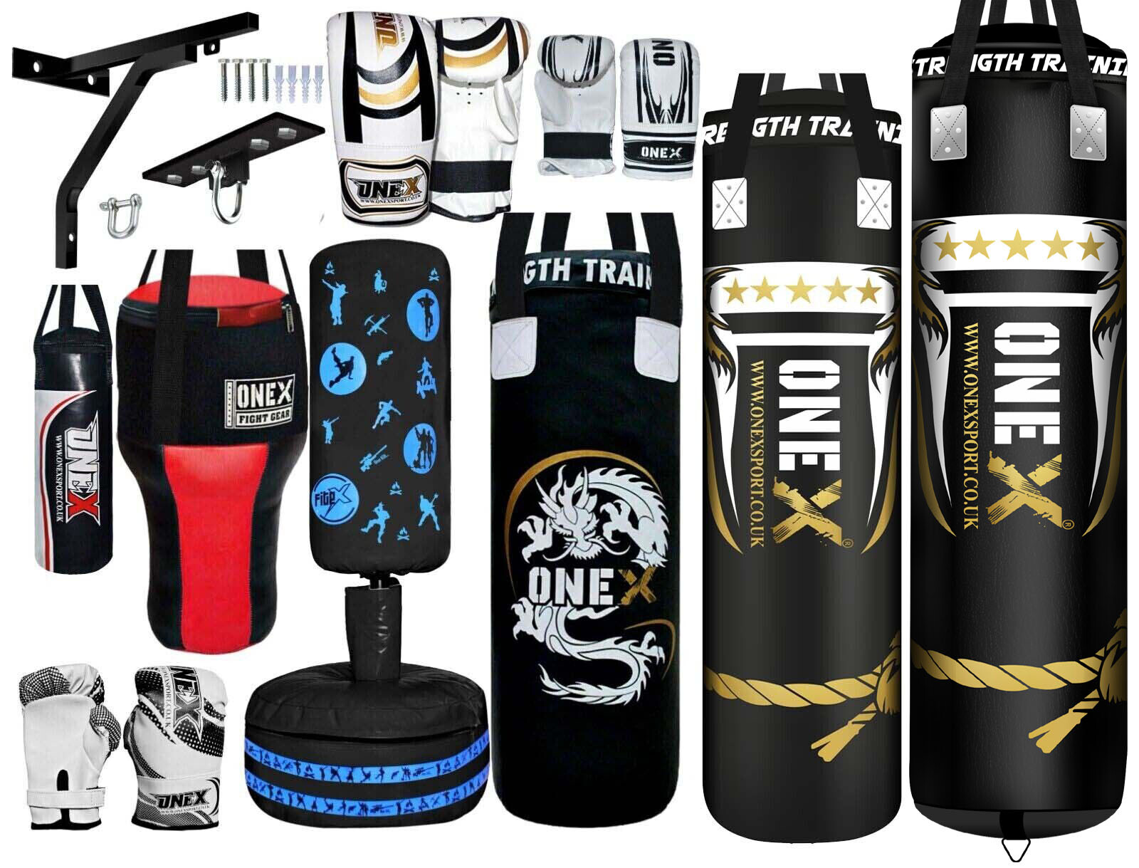 Bolso de boxeo colgante de 40 cm/2 pies/3 pies/4 pies lleno corte superior pesado gimnasio MMA MMA MMA