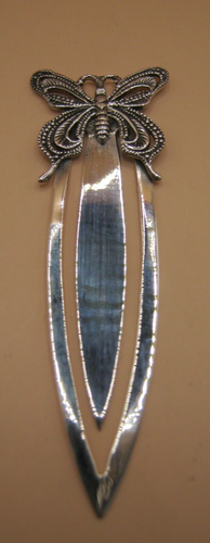 Pretty Solid Silver 925 Bookmark Or Clip With An Asymmetric Butterfly Topper - Picture 3 of 4