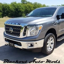 Matte Black Raised Letters for Nissan Titan Hood Grill Plastic Inserts 2016 2019