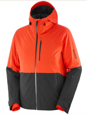 Salomon Ski Snowboard Men's Medium Winter Jacket Highland Insulated Cherry Black