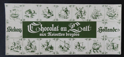 Etikett MILCHSCHOKOLADE HOLLAND SICKESZ gemahlene Haselnüsse Chocolate Label 3