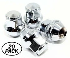 20 12x1.5 19mm Hex Chrome OEM Factory Style Acorn Ford Fusion Focus Lug Nuts 