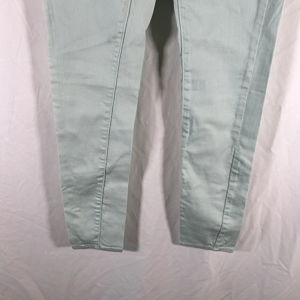 Free People Jeans Women's 24 Light Green Denim Low Rise Cotton Blend Pockets - Image 3 of 4