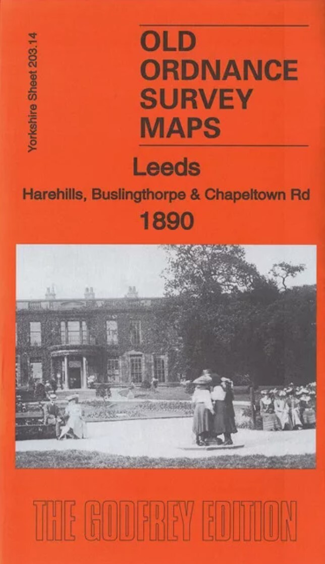 MAP OF Leeds (Harehills & Buslingthorpe)  1890 Yorkshire Sheet 203.14 NEW