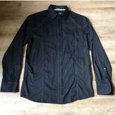 Roar Classic Enough Excuses Black Button Down Shirt Embroidered Men’s Size L