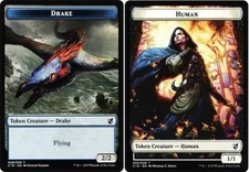 10 Token Cards - DRAKE / HUMAN - Commander 2019 (C19) - MTG FTG