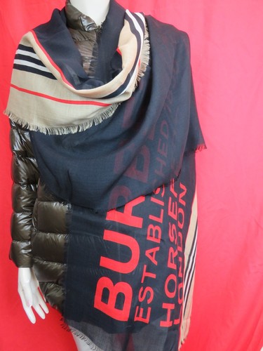 BURBERRY HERITAGE STRIPE ADDRESS GAUZE BEIGE CHECK LIGHTWEIGHT SCARF 220X65 CM - 第 4/12 張圖片