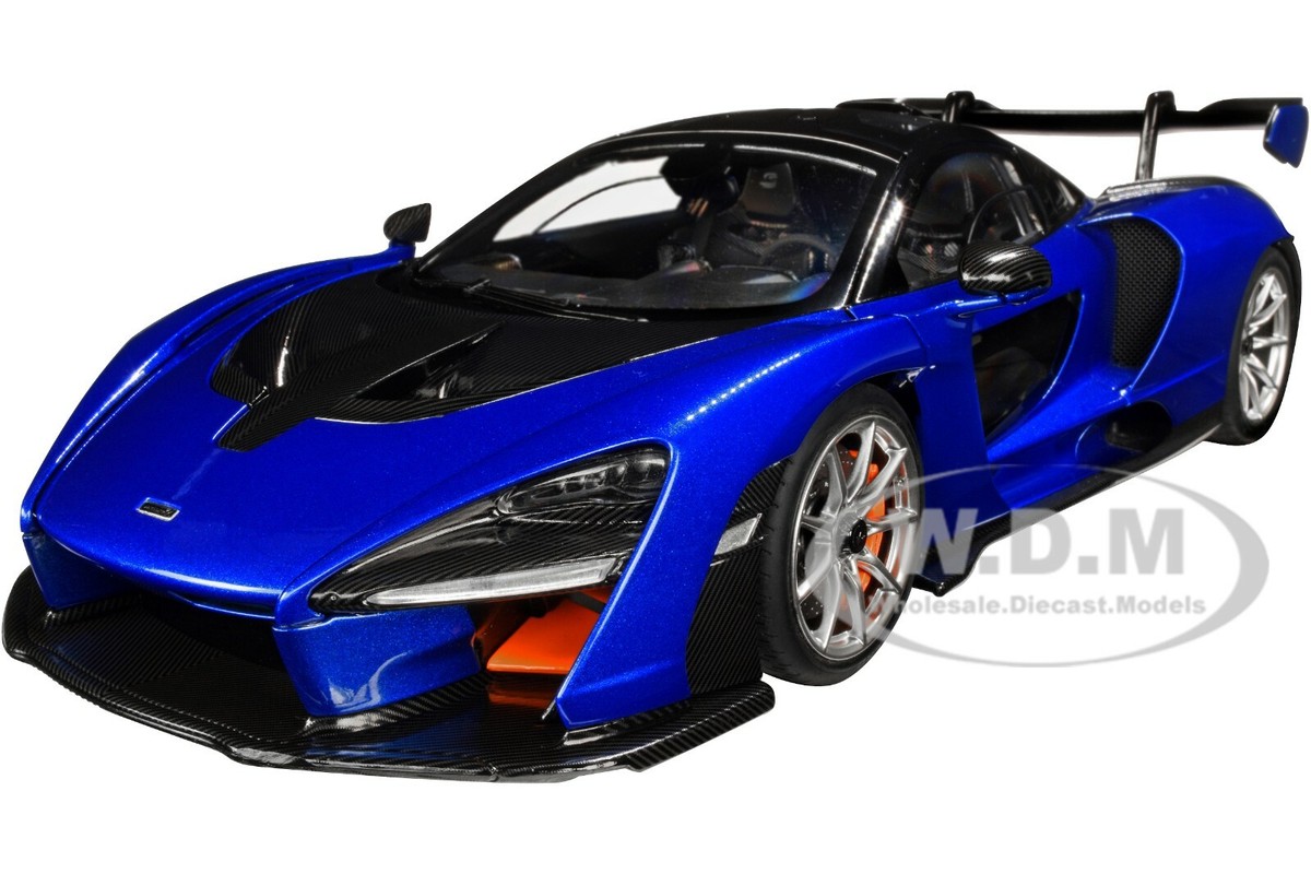 MCLAREN SENNA TROPHY KYANOS BLUE & BLACK & CARBON 1/18 MODEL CAR
