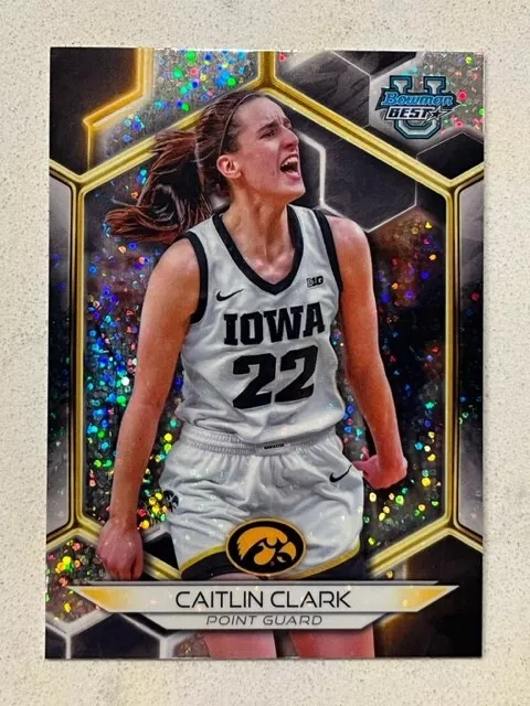 CAITLIN CLARK 2023-24 Bowman Best University Speckle Refractor card #30 SP