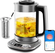 Smart Electric Kettle with Tea Infuser for Loose Leaf Tea, 1.7 L Electric Tea Ke