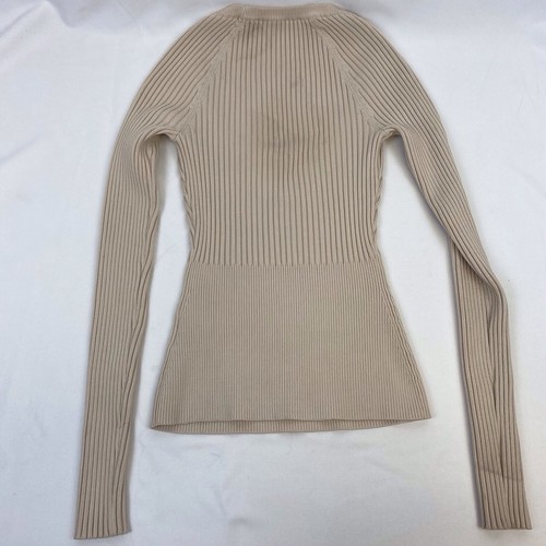Maglione Jonathan Simkhai elasticizzato a costine manica lunga panna taglia XS - Foto 5 di 8