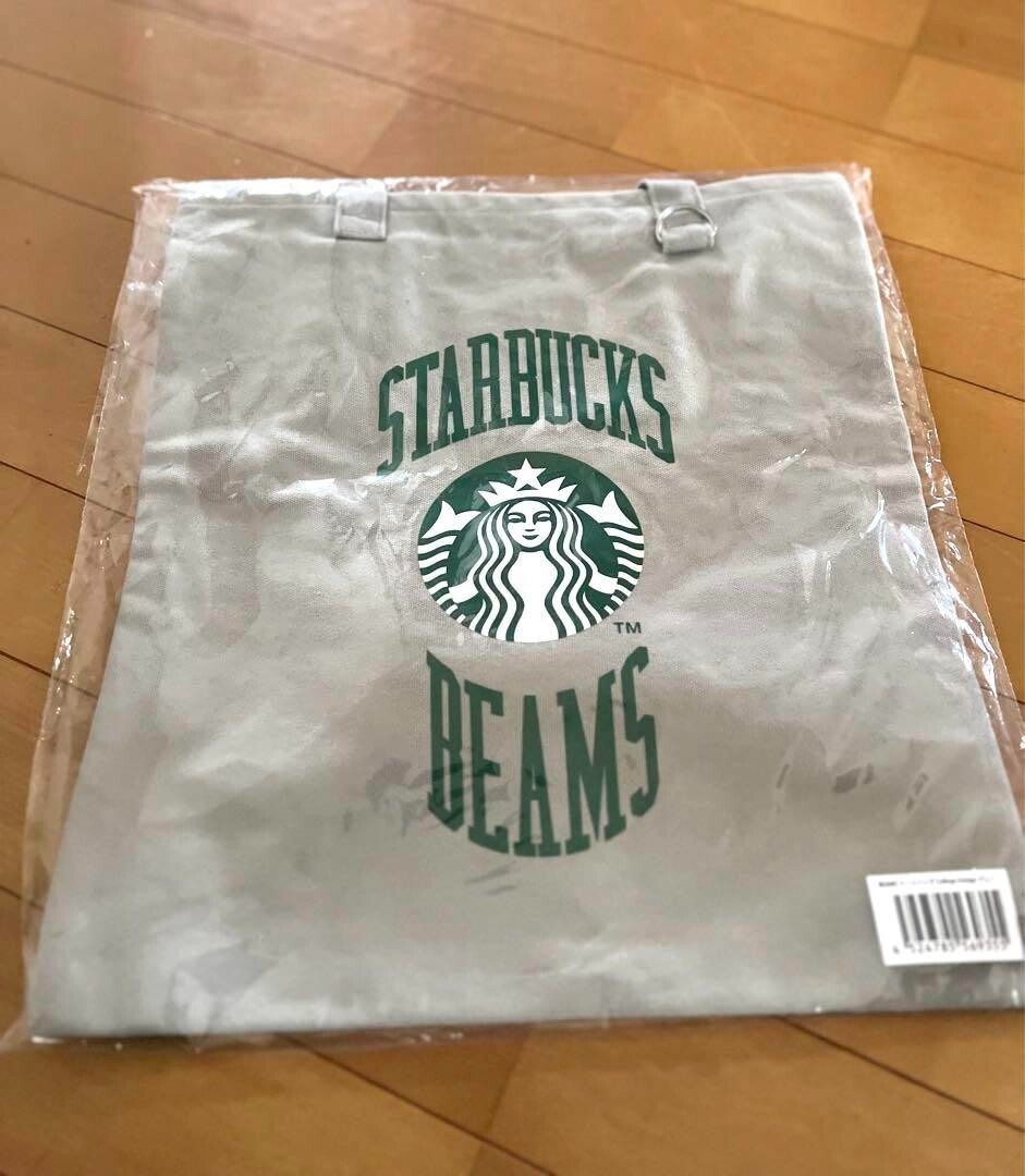 Starbucks Coffee x BEAMS Tote Bag College Design Gray 35.5 x Starbucks Coffee x BEAMS Tote Bag College Design Gray 35.5 x
