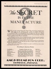 1930 Amos Thompson Corporation Edinburg Indiana Walnut Veneer Vintage Print Ad