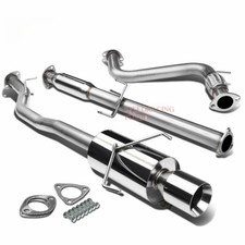 Stainless Steel 4 Rolled Tip Exhaust Catback System For 94-97 Honda Accord Cd