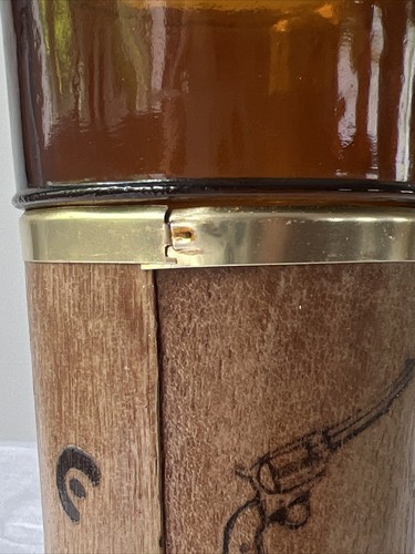 1 Vintage 1960's Siesta Ware Highball Glass - Amber Glass, Wood, Western Theme - Picture 5 of 6
