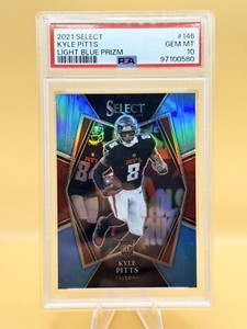 KYLE PITTS 2021 SELECT LIGHT BLUE PRIZM SP RC #30/99 #146 GEM MINT PSA 10 POP 13