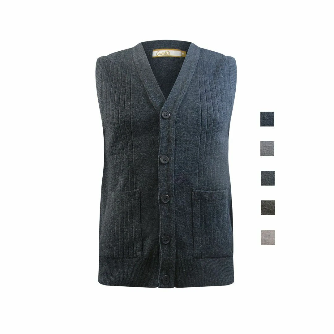 Sleeveless Cardigan Button Through Waistcoat Sweater Tank Top Jumper Colour  Size