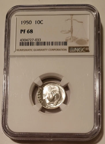 1950 Roosevelt Dime PF68 NGC Low Proof Mintage