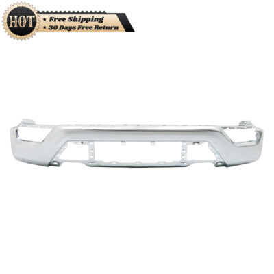 Silscvtt Front Bumper Face Bar Steel For Ford F150 21-23 W/o Sensor Holes Chrome