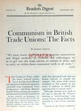 'Communism in the British Tade Unions' - Original 1967 Magazine Cutting