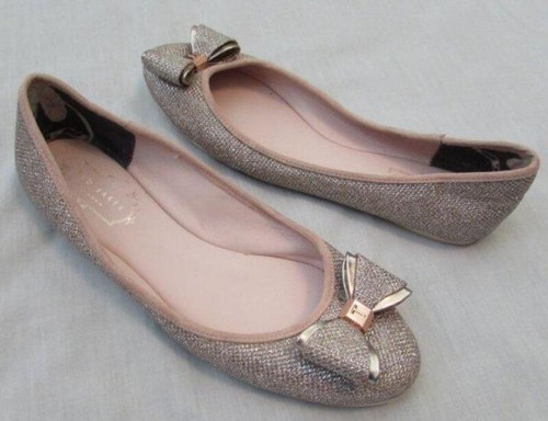 TED BAKER womens 8 silver metallic 