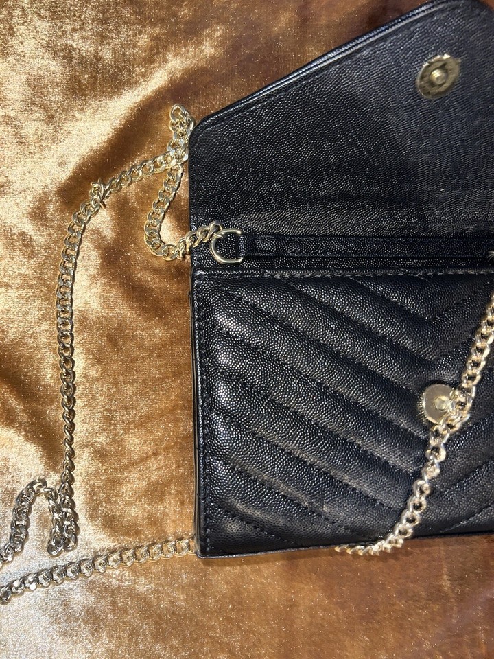 YSL BLACK GOLD CHAIN CROSSBODY BAG PURSE eBay