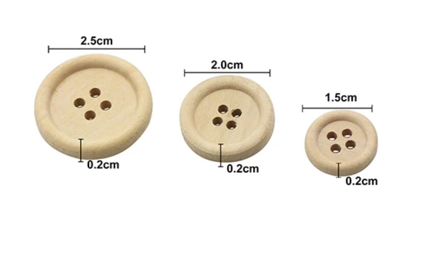 50x NATUR HOLZ KNÖPFE Bastelknöpfe Knopfmischung Modeknöpfe Vintage Holzknöpfe - Bild 4 von 4