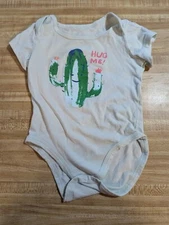 Leo & Lena Baby Unisex 3-6 Months 100 Percent Cotton Green Hug Me Cactus Romper