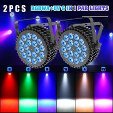 2PCS Stage Effect Light 270W RGBWA UV Par Lights Party Beam Lighting DJ Concert