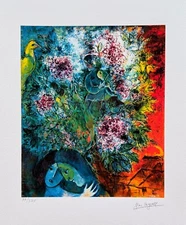 Marc Chagall ENCHANTMENT VESPERAL Facsimile Signed Limited Edition Giclee 17x12"