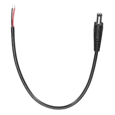 DC Male Connector Cable 10'' 3A DC5525 Male to Pigtail Repair Cable