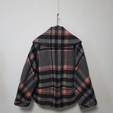 Check Pattern Cape Style Jacket