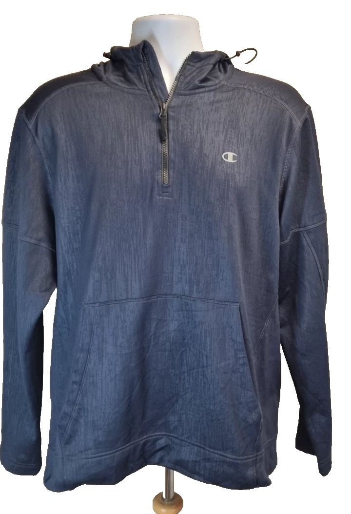 Champion Elite 1/4 Zip Hoodie Men's Large Blue Long Sleeve Activewear Sport
Opens in a new window or
