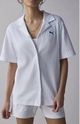 Puma Essential Pointelle Knit Button-Down Shirt set  Size S Sku34 