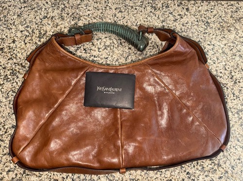 SAINT LAURENT Mombasa Brown Leather Shoulder Bag