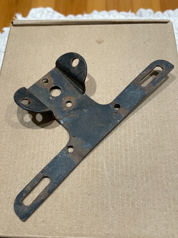 VINTAGE WHIZZER TAIL LIGHT & LICENSE PLATE BRACKET - 1940s - w/o tail lamp