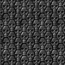 Skulls Embossed Black Leather - 18"x46" Hydrographic Film Hydro Dipping