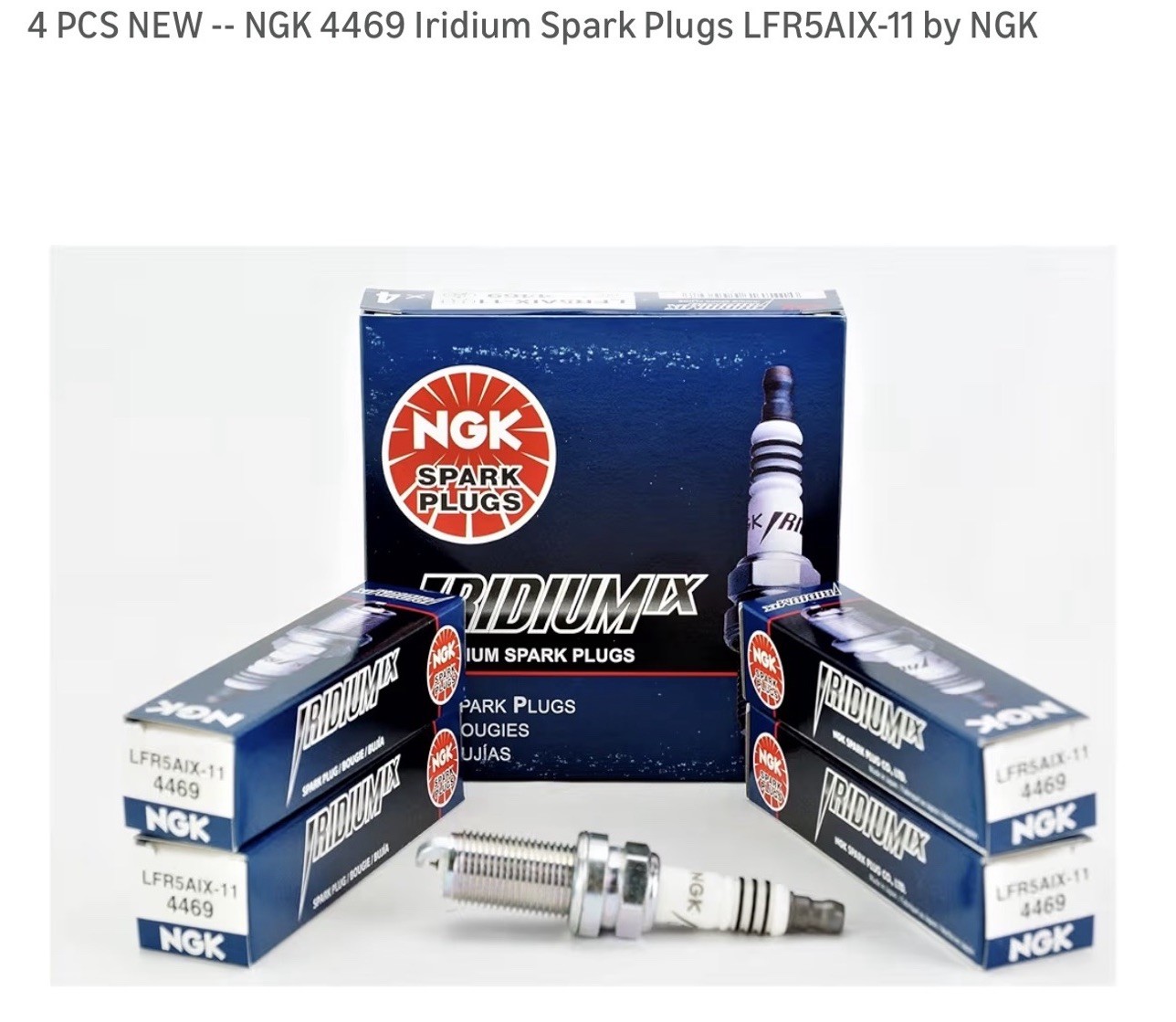 4 PCS NEW -- NGK 4469 Iridium Spark Plugs LFR5AIX-11 By NGK NEW
