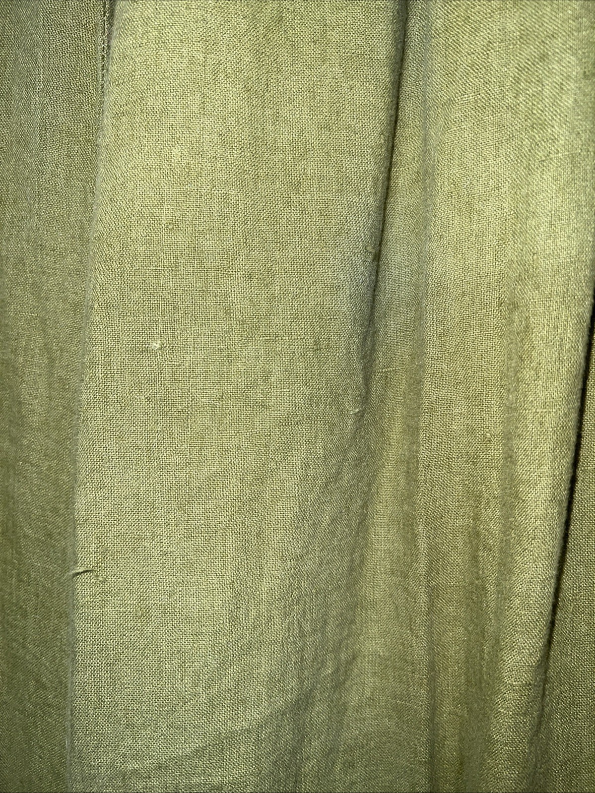 Flax By Jeanne Engelhart Womens Large Green Linen Wide Leg Pull On Casual Pants