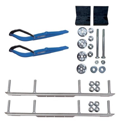 C&A Pro Blue Razor Snowmobile Skis w/ 7.5'' Shaper Bars Complete Kit Arctic Cat