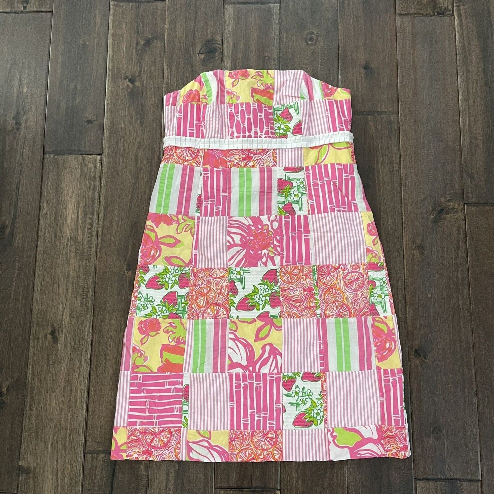 Lilly Pulitzer Bowen Patchwork Strapless Dress 6 - image 1
