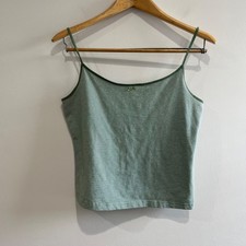 Esprit 90s Green Stipe Tank Top Womens L Spag...