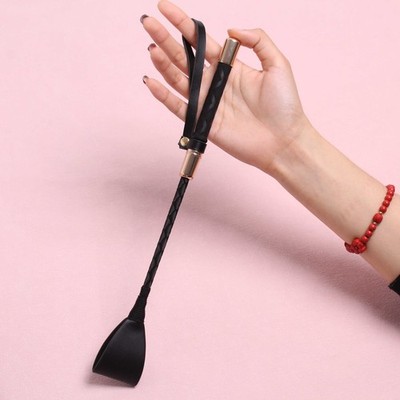 45cm Straight whip Riding Crop Flogger Spanking Restraint PU Leather Prop Cane