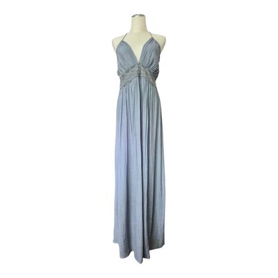 Wishlist Gray Crochet Lace Open Back Maxi Dress Boho Festival Cottagecore M