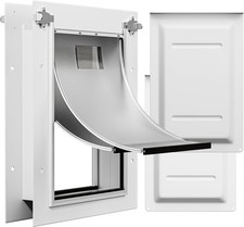 Durable Medium Iron Dog Door Weather-Resistant with Security Plate Included