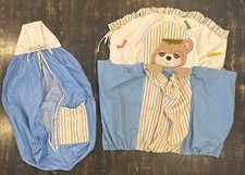 Vtg Teddy Beddy Bear Crib Hanging Laundry AND Diaper Holder 1982 Morgan Nursery